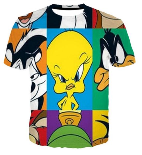 

2020 accept dear customer design anime/p/star/singer pattern/diy t-shirt women men bugs bunny 3d print sublimation t shirt, White;black