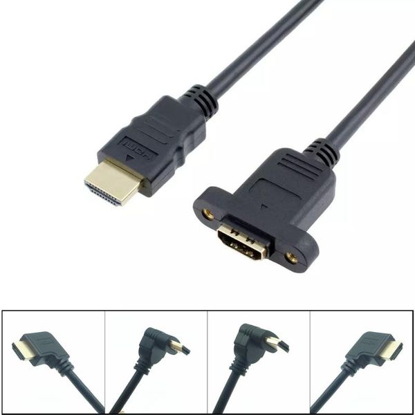 

cable male to female extend cable extension 90 degree right angled with screw mount 30cm 50cm