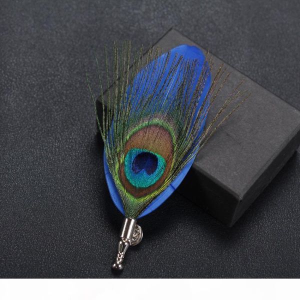 

wedding black feather brooch men jewelry brooch korean little suit fashion design pins 5 colors wholesale, Gray