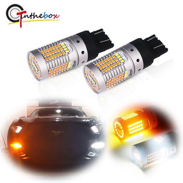 

canbus error dual color t20 7443 21w led white/amber daytime running light drl/turn signal light for 2020-up mustang