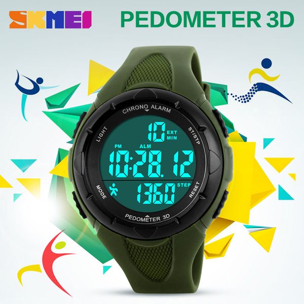 

skmei new 2020 popular brand watches women fashion sport digital led watch pedometer montre femme female clock ladies wristwatch, Slivery;brown