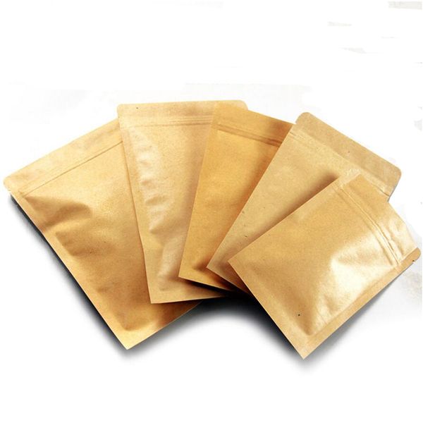 

100 pcs small/big kraft paper packaging bags, brown dried cookie sample pack bag pouch