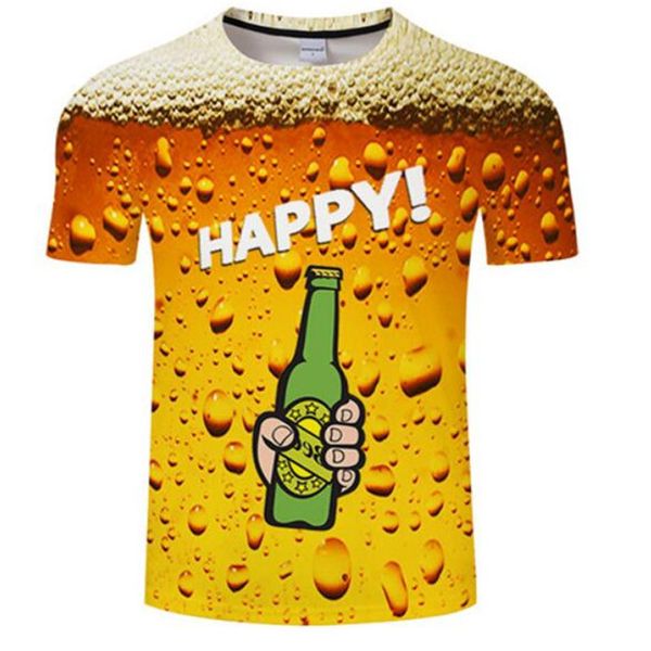 

novelty 3d cans of beer printed crewneck 5xl 3d print shirts plus size hentai kawaii men clothing