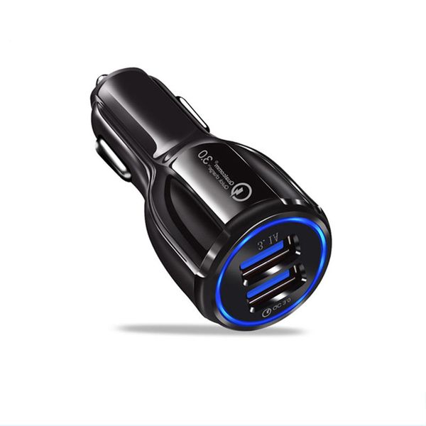2 порта USB Carcharger Быстрая зарядка Зарядка адаптер Dual USB Car-зарядное устройство для IPhone Micro USB Type C зарядный кабель