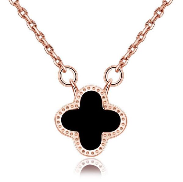 

luxury designer necklaces with chain clavicle chain clover pendant necklace rose golden silver colors jewelry for women wedding
