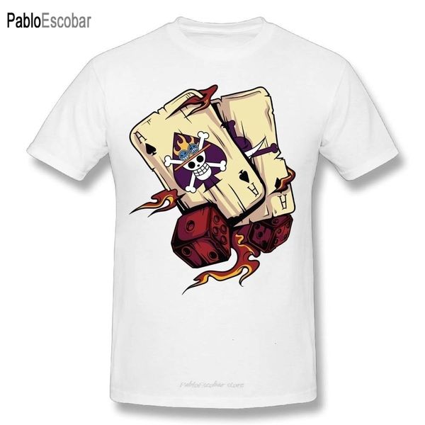 

one piece ace luffy t shirt graphic print man pirate cards japanese anime tees shirt for male