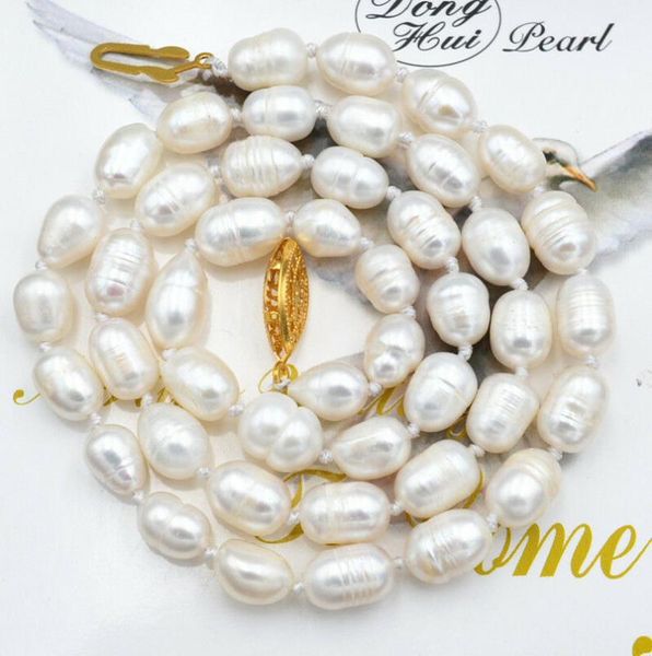 

new 7-8mm natural white cultured akoya pearl necklace 18, Silver