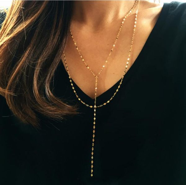 

filluck charms gold color chain chockers necklace fashion double layer chain necklace fine jewelry for women accessories, Silver