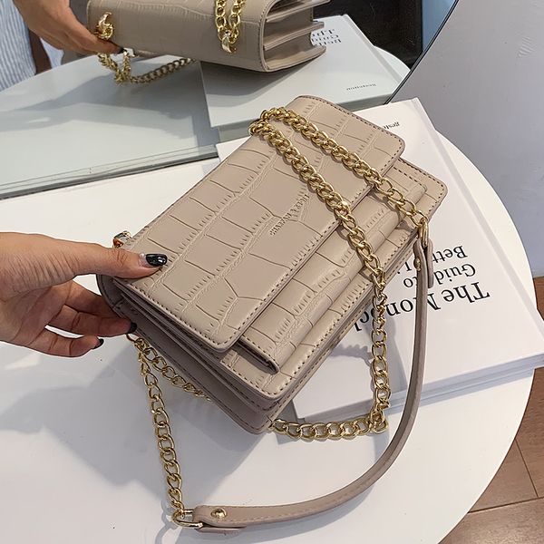 

fashion stone texture textured shoulder bag 2020 new versatile women's designer high-quality pu leather shoulder messenger bag