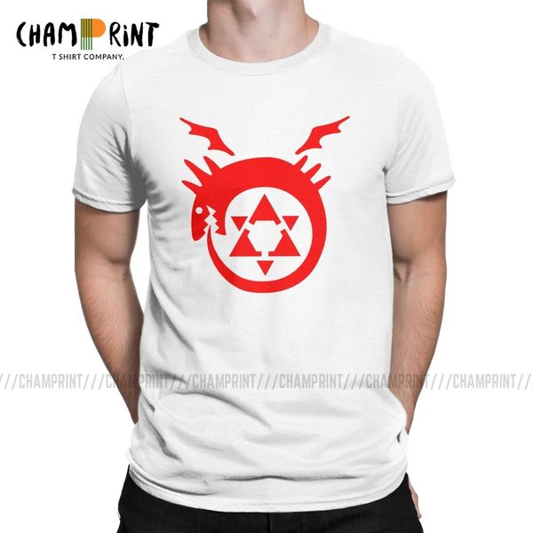

2019 мода стальной алхимик uroboro футболка мужской шея футболка brotherhood pride anime tee shirt идея подарок tops
