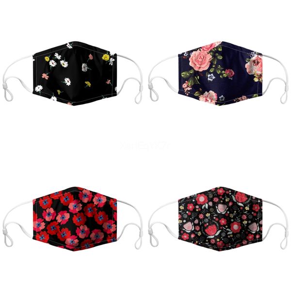 

dustproof mask breathable valves prect washing cton earloop star printedmask#802, Black