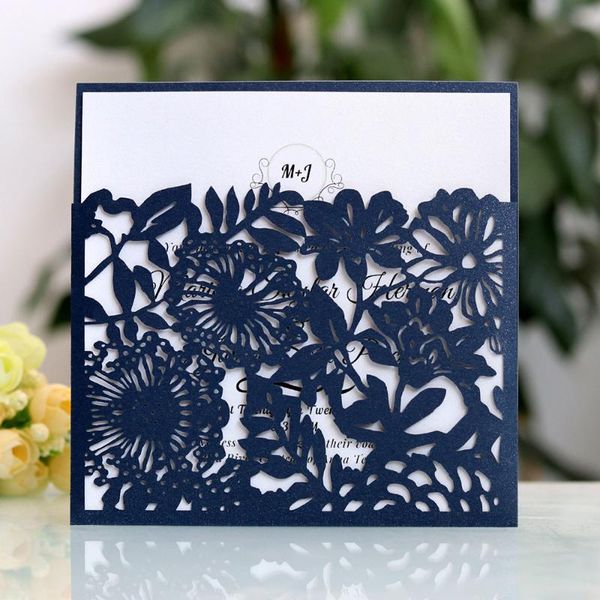 

10pcs hollow laser cut bride wedding invitation greeting card personalized wedding party supplies 4 colors optional 18*12.5cm