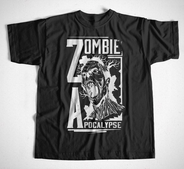 

2019 men's fashion t-shirt 1495 zombie apokalypse walking death horror survivor dawn of the death summer style