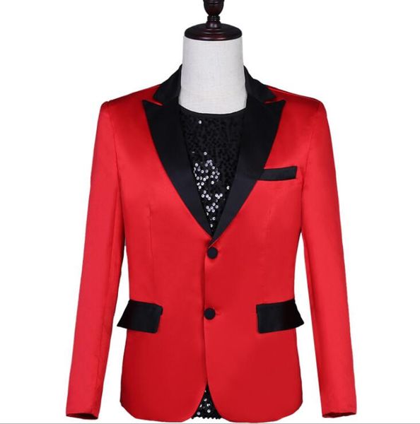 

singers korean blazer men red suits designs jacket mens stage costumes clothes dance star style dress punk rock masculino homme, White;black