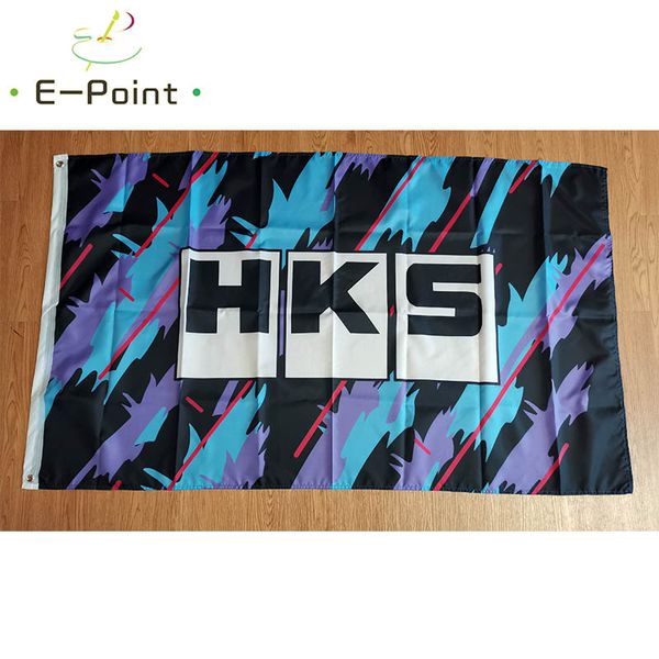 HKS Bayrağı 3*5ft (90cm*150cm) Polyester bayrak Afiş dekorasyon uçan ev bahçe bayrağı Şenlikli hediyeler