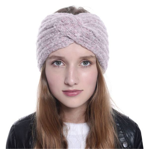 

hair accessories 2021 thread ear warm wide cross fall winter thick elastic headband twist solid crochet soft hairband accessories- xmc-w6