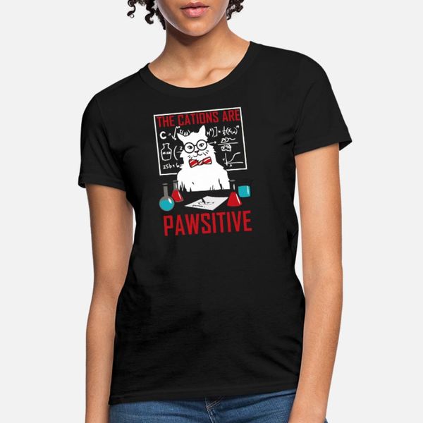 

chemistry cat the cation ions are pawsitive t shirt men designing short sleeve o neck formal fit building spring autumn outfit shirt