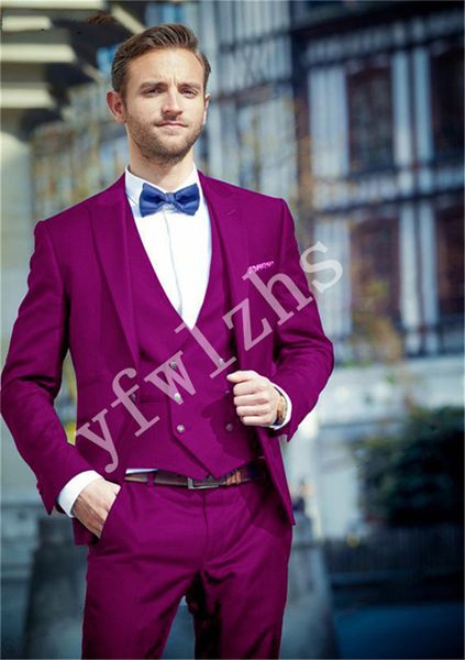 

красивый one button groomsmen пик нагрудные groom tuxedos мужские костюмы свадебные / выпускной вечер / ужин шафер blazer (куртка + штаны, Black;gray