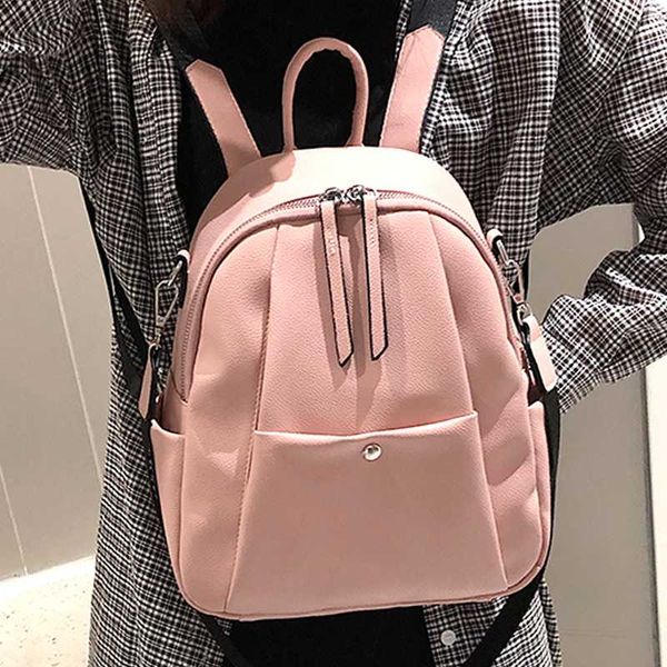 

fashion leather school backpack female women pu backpacks teenager mochila feminina backpack rucksack mochilas mujer