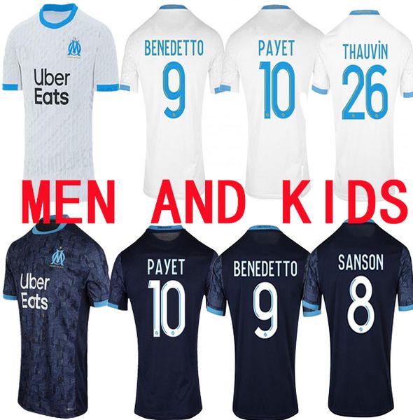 

new 20 21 годовщина олимпика 2020 2021 футбол джерси трикотажных изделий om майо-де-футовый пайе thauvin детский комплект футболка, Black