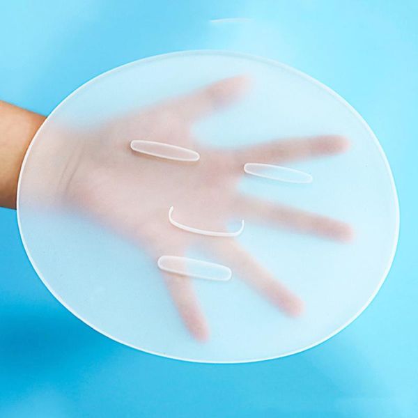 

2pcs silicone mask tray makeup tool mask moisturizing fixed silicone film (white pink