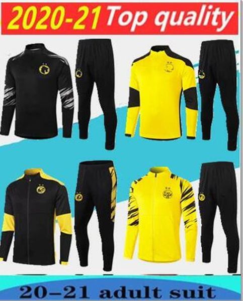 

2020 kids tracksuit jacket set men kit long sleeve 20/21 training suit pants football borussia reus clothes sports, Black