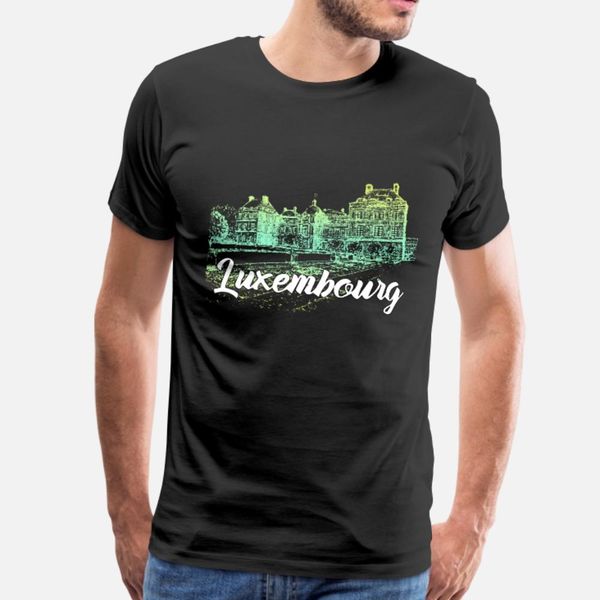 

luxembourg t shirt men loose tee shirt round neck cool loose casual summer letters