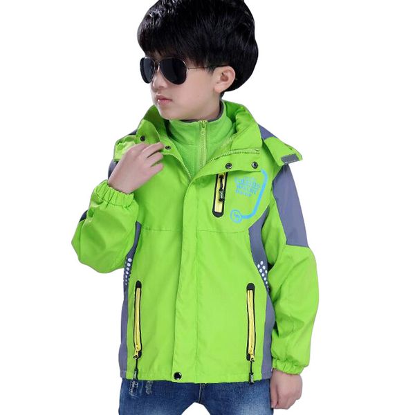 

new casual jackets for boys fleece hooded coats kids sport outerwear children's brand clothes outdoor climbing, Blue;gray