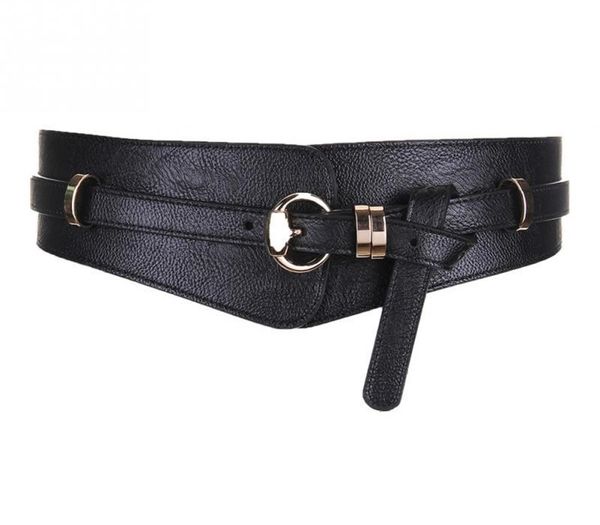 

cummerbund accessories adjustable d ring buckle luxury faux leather strap women belt dress vintage wide waist decorated89, Black;brown