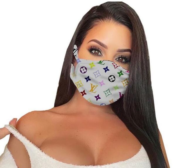 

5styles childrens kids washable face mask women men summer fashion face masks letters printed luxury mouth cover masks protective mask, Silver