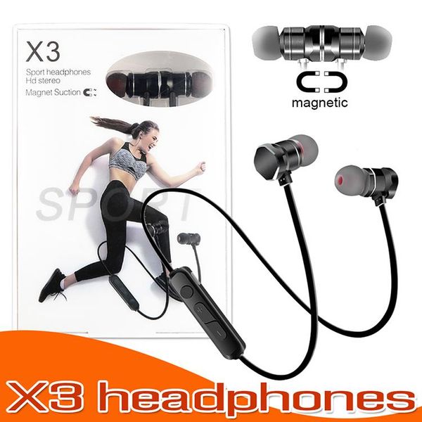 

cgjxspremium bluetooth earphone magnetic sports headphone x3 waterproof headset bt5 .0 noise cancelling earbuds for android iphone with pack