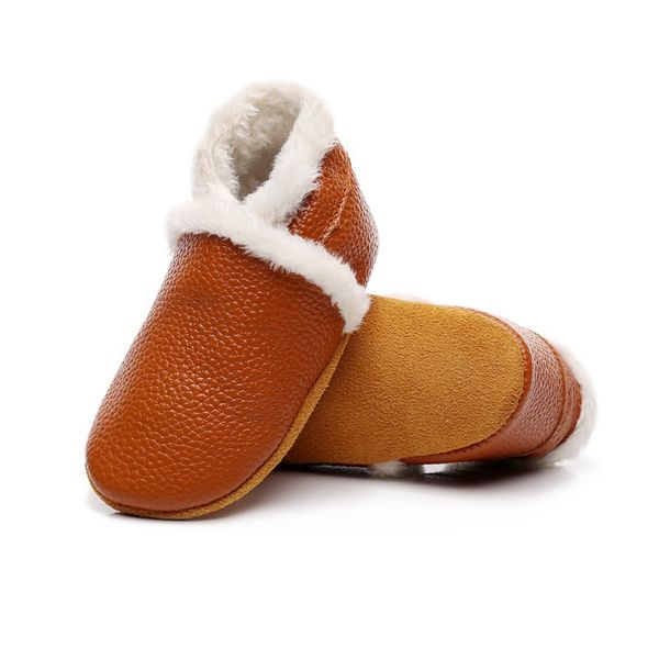 

winter warm baby shoes with velvet elastic pu leather boots baby cowhide soft sole high- boots infant toddler shoes, Black;grey