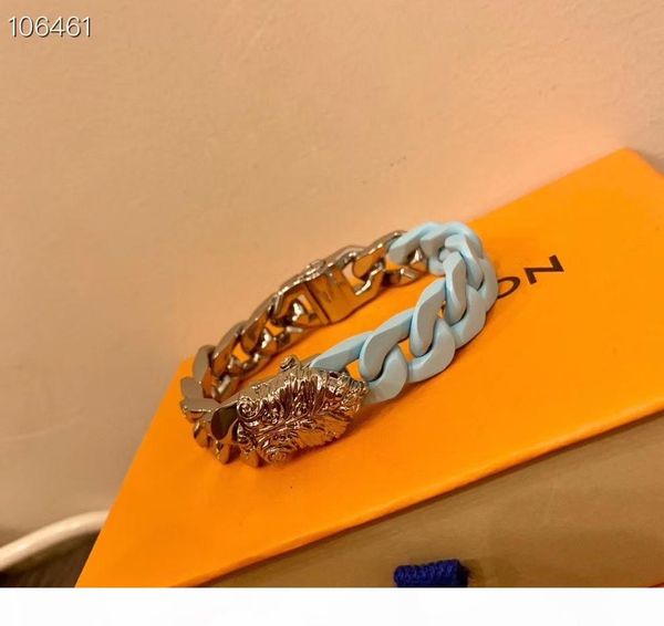 

luxury bracelet titanium bracelets man and women bracelet stainless steel brand named jewelry with box, Black