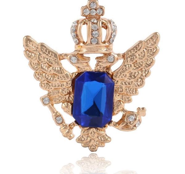 

2020 designer brooch creative marine gem angel wings brooch crown shawl collar fashion wild pin jewelry, Gray