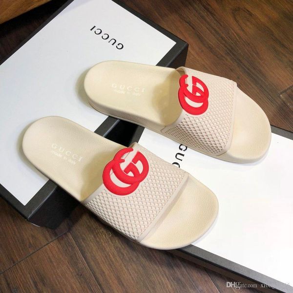 

2020 new luxury designer summer men's fashion slippers, home comfortable casual slippers in multiple colorsaa, Red;white