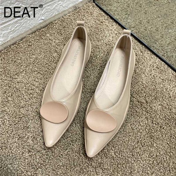 

deat] 2020 point toes shallow simple temperament retro casual single flat shoes women new spring autumn fashion tide 10i517, Black