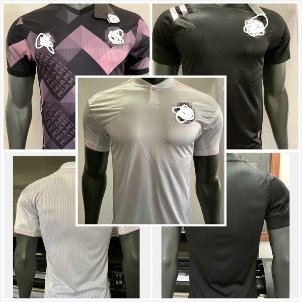

2020 21 inter miami player version soccer jerseys special version #23 beckham pizarro uniform mens #11 pellegrini trapp football shirts, Black;yellow