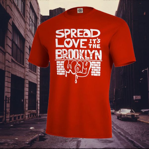 

loose black men tshirts homme tees new retro vintage spread love, it's the brooklyn way shirt, mens & fitted womens print