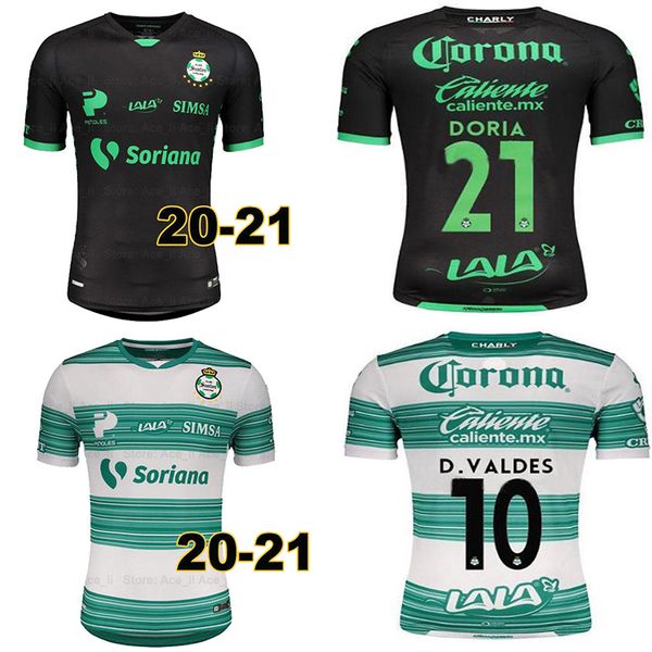 

20 21 club santos laguna soccer jerseys home away 2020 2021 liga mx club davila fulk dejanini camiseta de fÃºtbol football shirts, Black;yellow
