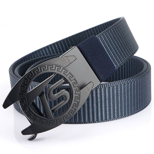 

2020 new designer tactical belt thick 3.4 cm wide casual canvas belt outdoor alloy automatic buckle men, Black;brown