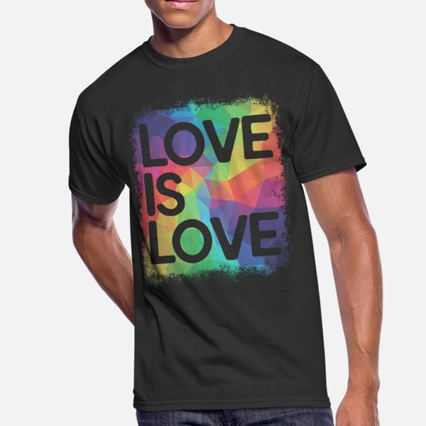

love is love geometric lgbt gay pride t shirt men create cotton round neck costume graphic basic summer style novelty shirt