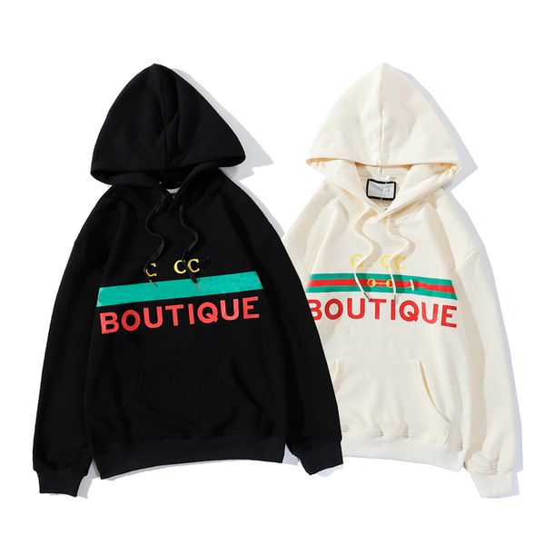 

20ss men's hoodie sweater autumn/winter fashion letter printing trend ladies hoodie s-2xl, Black