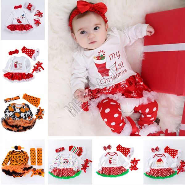 

рождественские ребёнки rompers с длинным рукавом платье + повязка + kneepad + обувь из четырех чехлов костюм halloween дети горшки снег тыкв, Blue