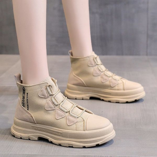 

ankle autumn boots women shoes woman chunky sneakers fashion winter boots cloth patchwork plus size thick sole platform shoes, Black