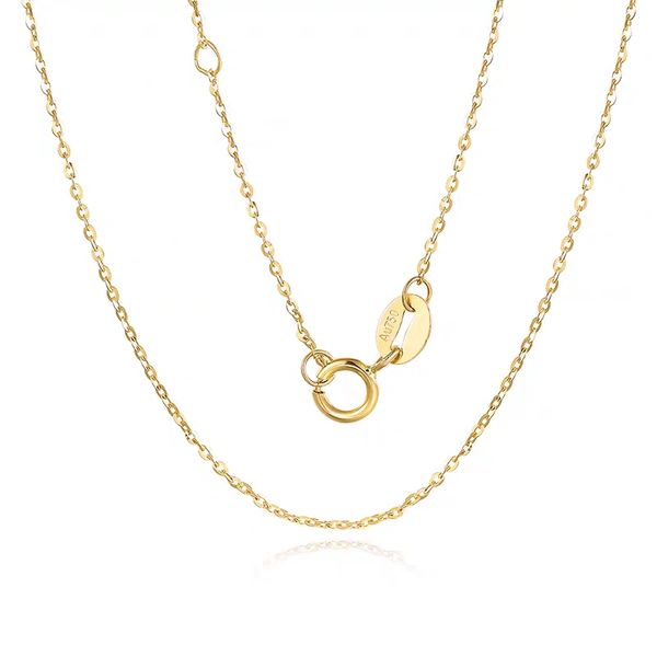 

chains vojefen au750 jewelry real gold necklace 18k pure for women and men,18 k yellow & rose chain, Silver