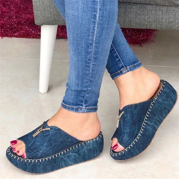 

new women ladies slides fashion casual wedges sandals outdoor shoes slip on solid colour summer comfortable fish mouth shoes, Black
