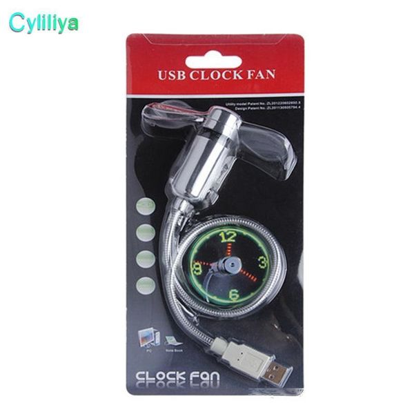 

cgjxs pvc soft fan blades lapgadget usb mini fan flexible time led clock fan with led light with retail package