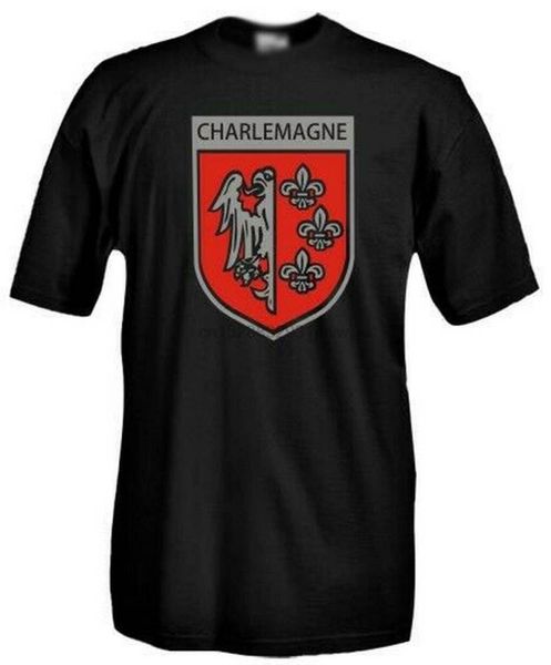 

Summer new cotton mens T-shirt military A123 Waffen Grenadier Division of the SS Charlemagne printing top black