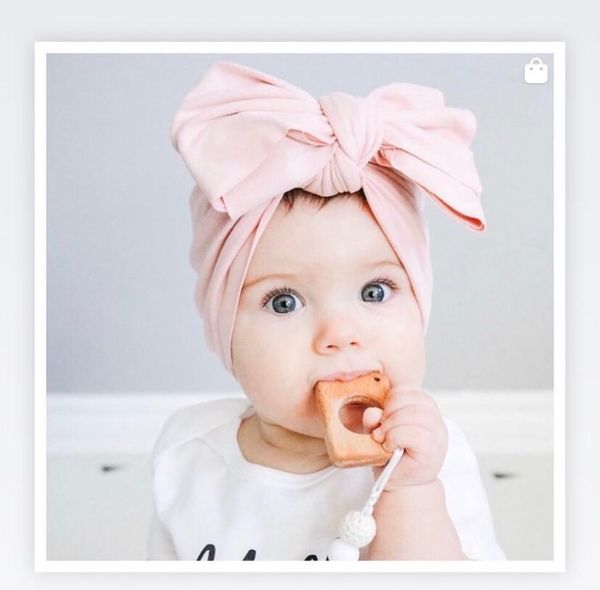 

newborn baby turban bow knot head wrap baby girl boy cotton beanie hat accessories