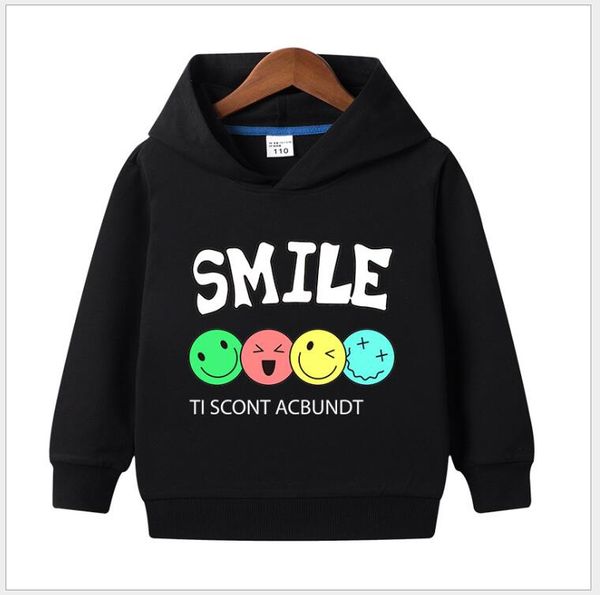 

sweater boys hooded baby kids children's spring and autumn clothes new casual sports pullover trendy, Black